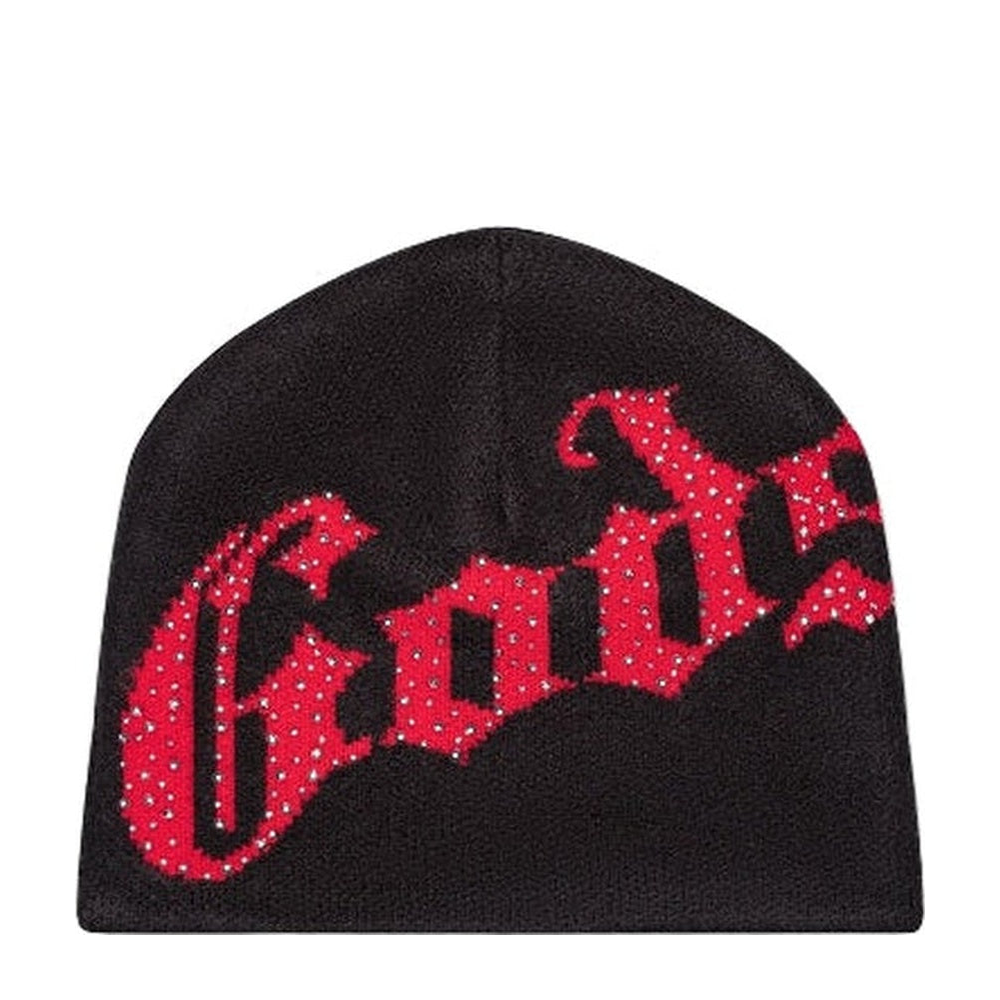 Godspeed OG Logo Studded Cuffed Knit Beanie 'Black/Red' - 85% Scale