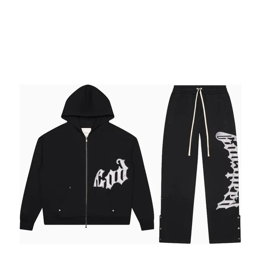 Godspeed OG Brand V2 Logo Sweatsuit 'Premium Black & Silver' - 85% Scale