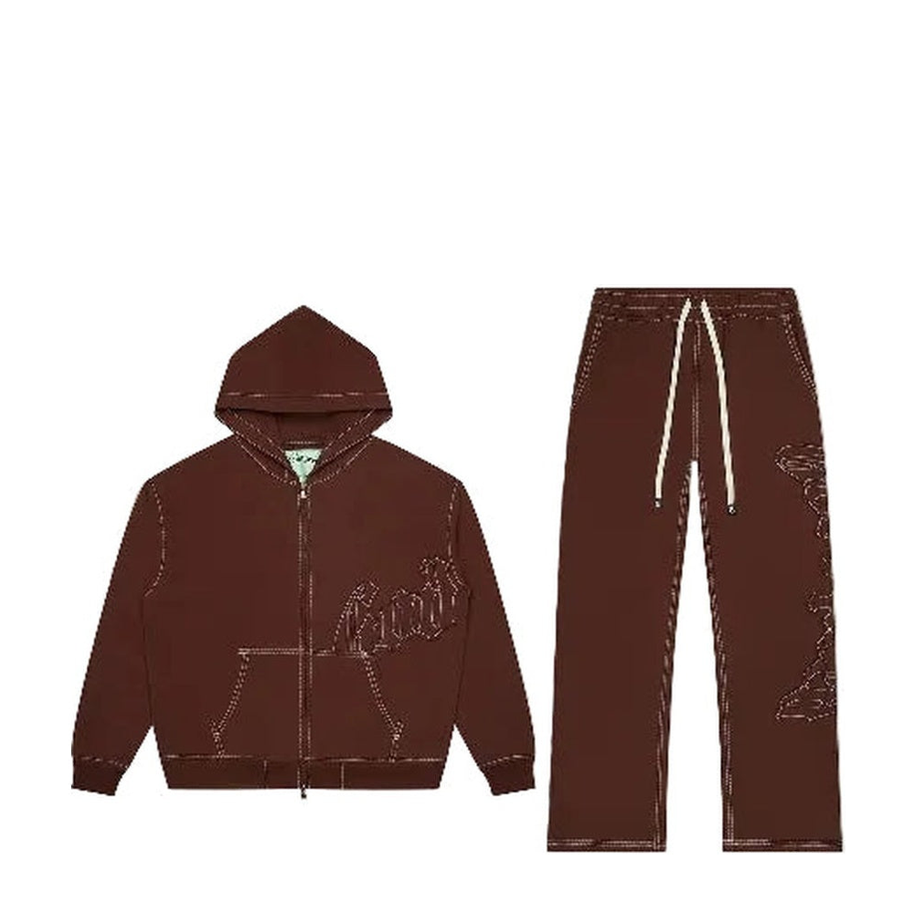 GODSPEED OG LOGO SWEATSUIT V2 MEN CLOTHING MOG LOGO SWEATSUIT STITCHED (MOCHA) - Angle 1