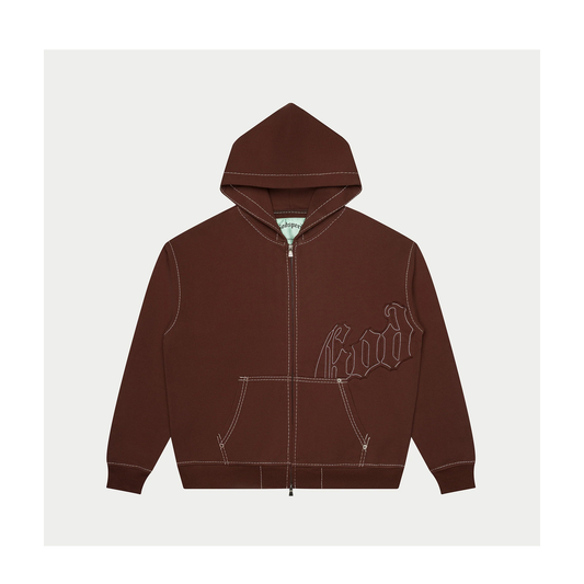 GODSPEED OG LOGO SWEATSUIT STITCHED (MOCHA) - 85% Scale - Angle 2