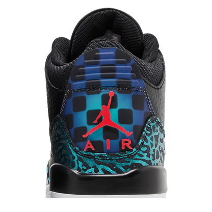 Air Jordan 3 Retro (GS) 'Black Siren Red Hyper Jade' sneaker, alternate view 9