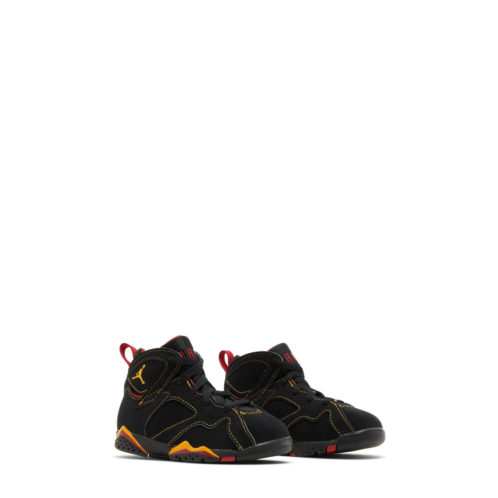Air Jordan 7 Retro (TD) 'Black Citrus Varsity Red' sneaker, alternate view 9