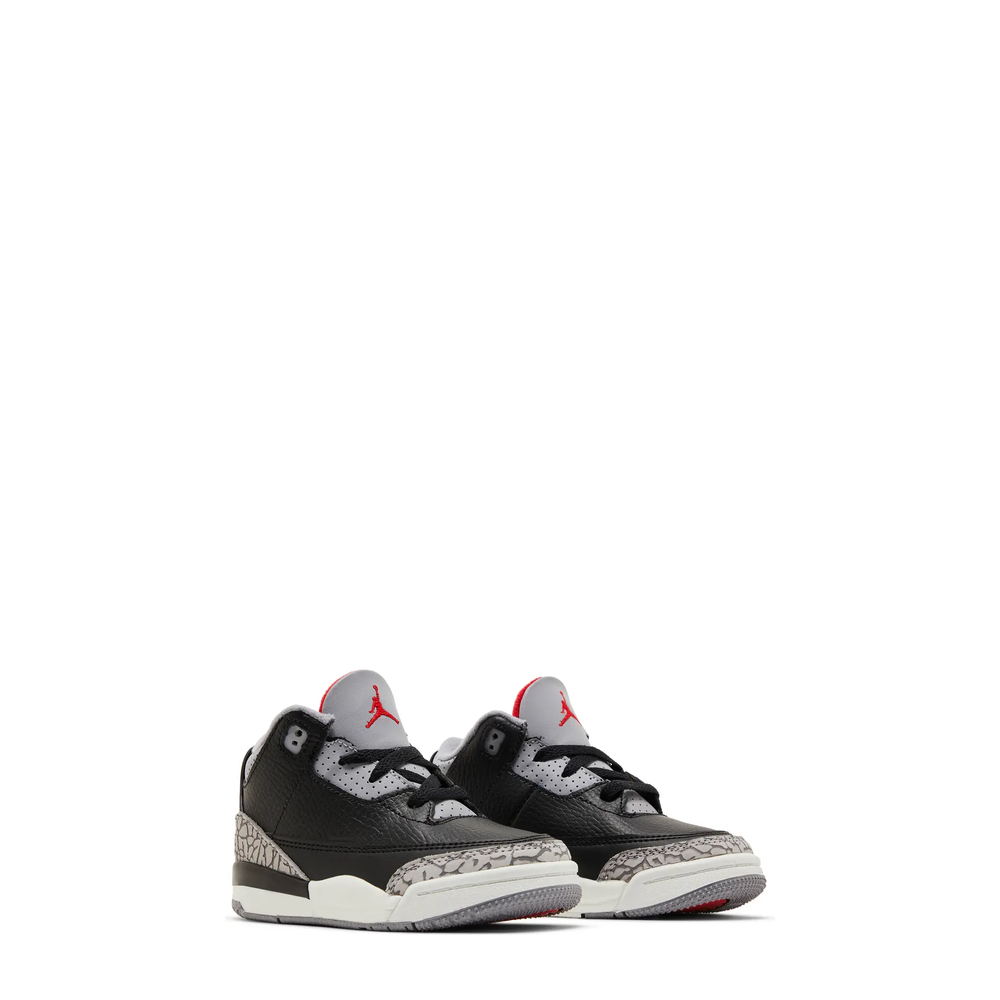 Air Jordan 3 Retro (TD) 'Black Fire Red Cement Grey' sneaker, alternate view 8