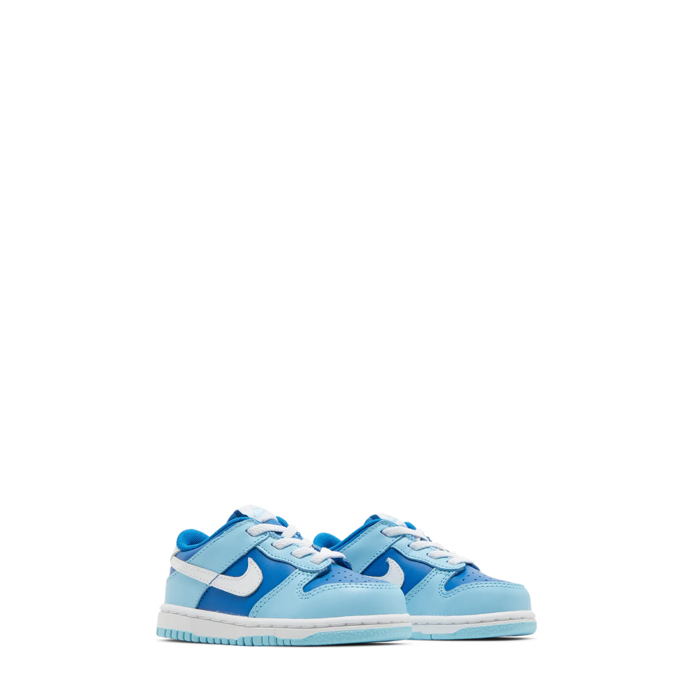 Nike Dunk Low QS (TD) 'Flash White Argon Blue Flash' sneaker, alternate view 7