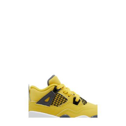 Air Jordan 4 (TD) 'Tour Yellow Dark Blue Grey' toddler sneaker, side view