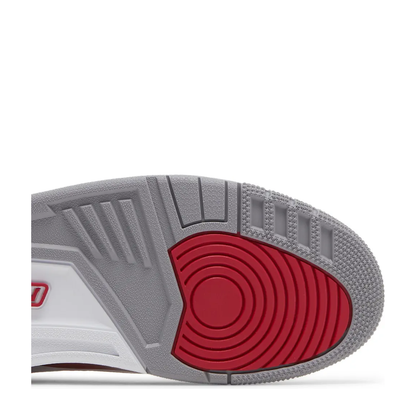 Air Jordan 3 Retro 'White Light Curry Cardinal Red' sneaker, alternate view 7