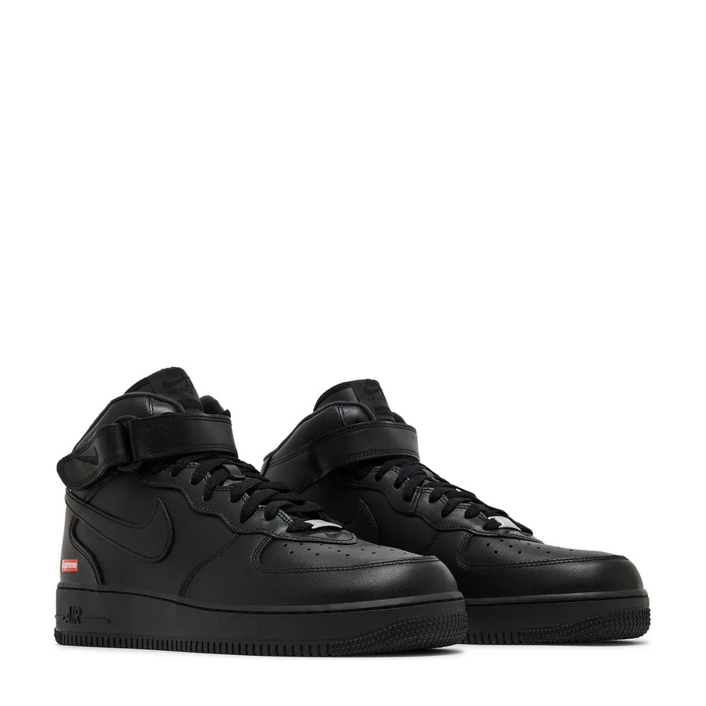 Nike Air Force 1 Mid x Supreme 'Box Logo Triple Black' sneaker, alternate view 9