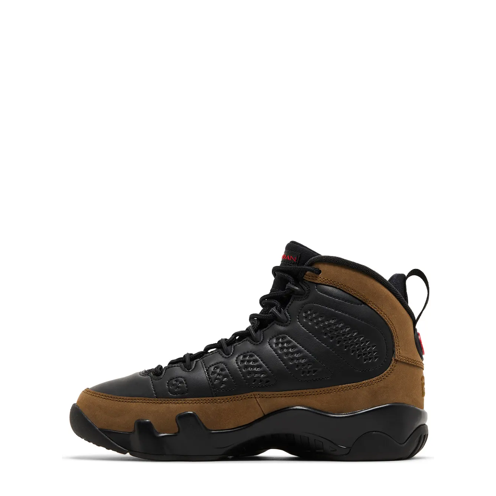 Air Jordan 9 Retro (GS) 'Black True Red Light Olive' sneaker, alternate view 6