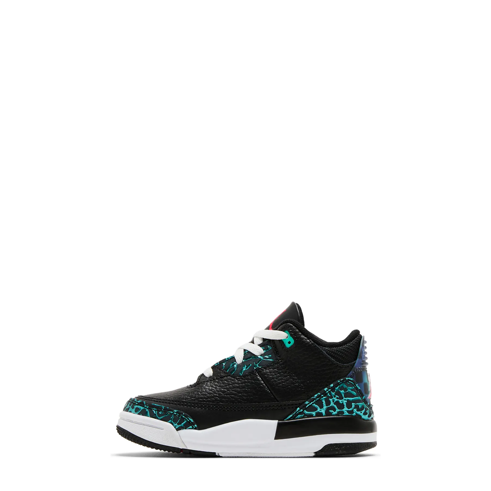 Air Jordan 3 Retro (TD) 'Black Siren Red Hyper Jade' sneaker, alternate view 5