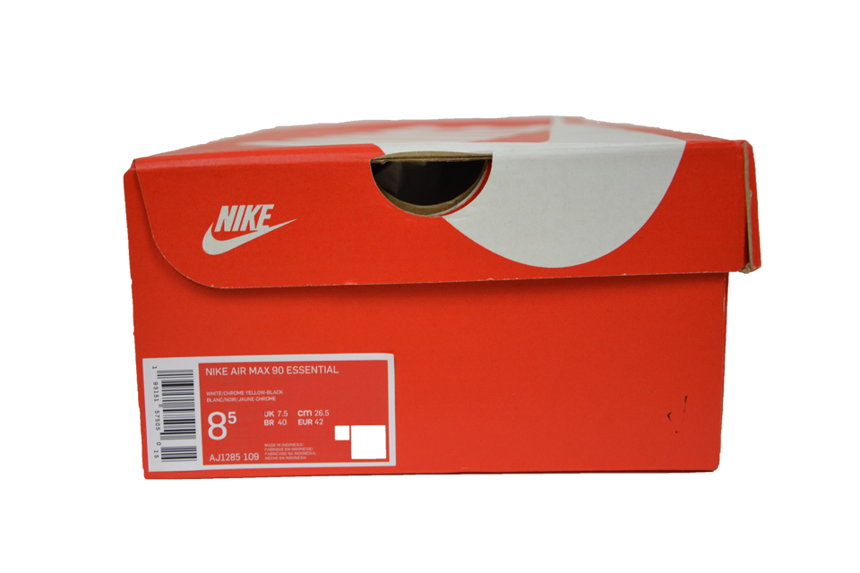 NIKE AIR MAX 90 ESSENTIAL "WHITE / CHROME YELLOW / BRIGHT CRIMSON"