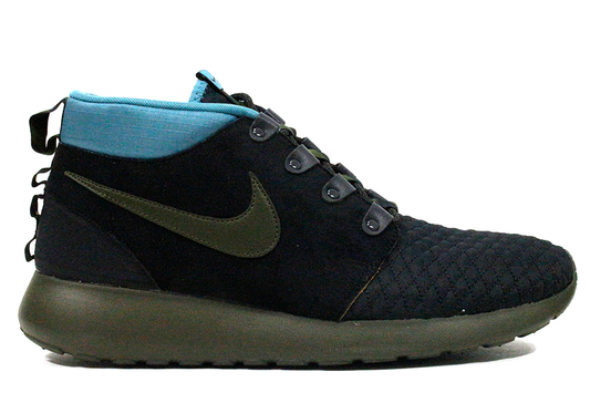 NIKE ROSHE RUN SNEAKERBOOT "Black/Teal-Gold"