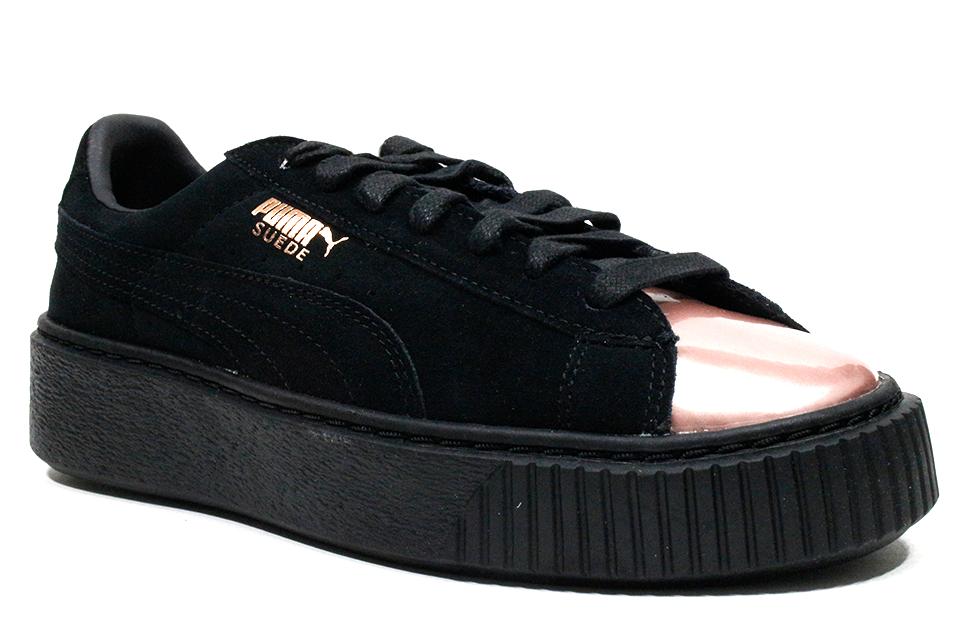 Puma Suede Platform "Rose Gold/Black" Wmns